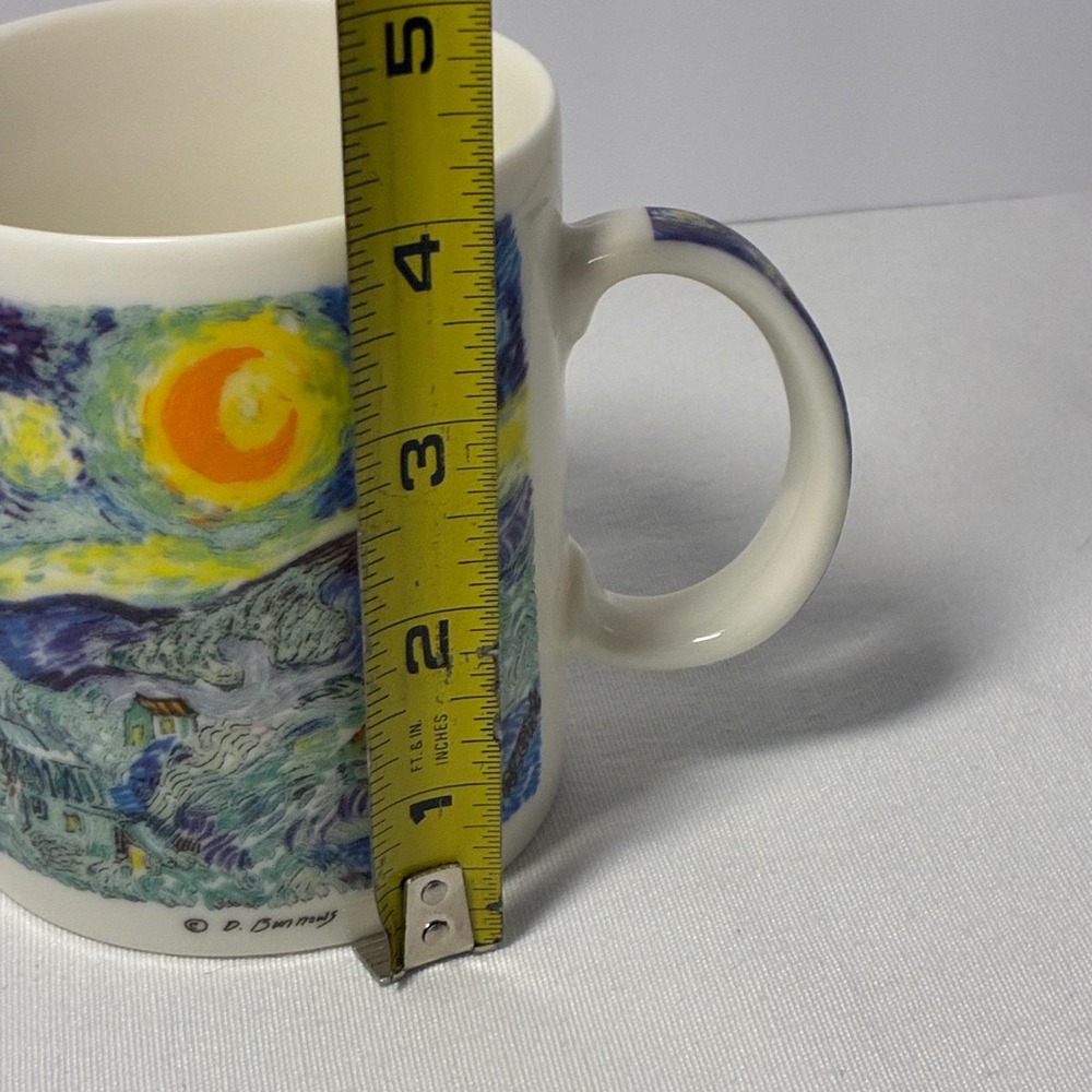 Van Gogh Starry Night Chaleur Masters Art Mug by D Burrows Vintage 90s - Picture 7 of 9